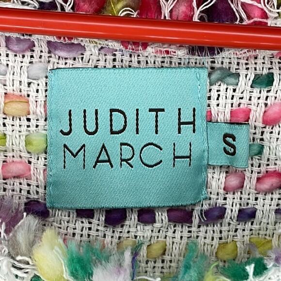 Judith March Tweed Short Sleeve Crop Top Fringe Trim Size Small - Picture 4 of 10